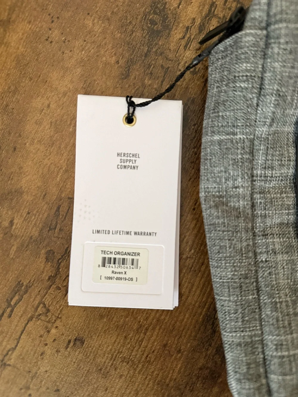 Herschel Supply Company Grey Tech Organizer Pouch with Black Trim